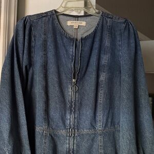 Nobody’s child Denim zip up Dress.  Fitted waist, very flattering silhouette